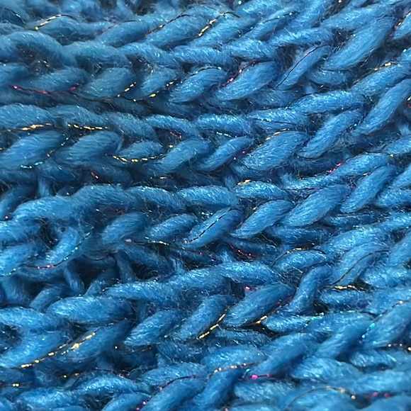 Beautiful Royal Blue Infinity Scarf with Shimmer - Picture 4 of 9